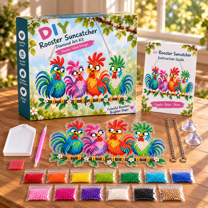 🐦✨ Sunny Birds Diamond Art Suncatcher DIY Kit