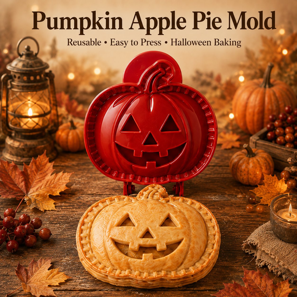 👻 Halloween Mini Pie Molds (Set of 8) – Easy Spooky Baking with Kids for Party Treats!