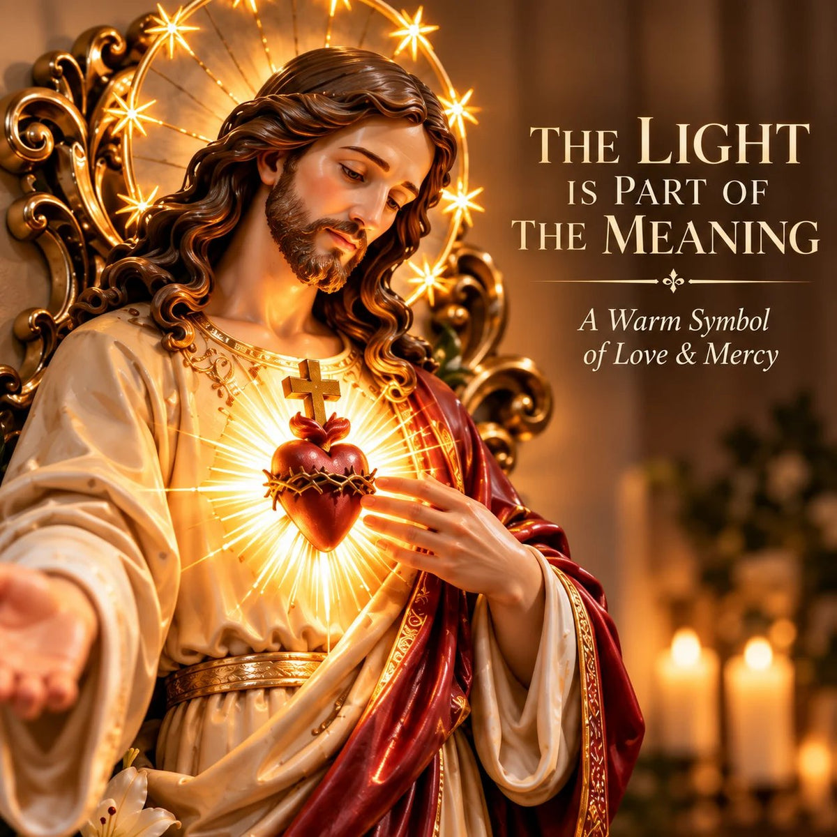 🔥LAST DAY 49% OFF - ✨ Sacred Heart of Jesus 3D Lighted Wall Décor