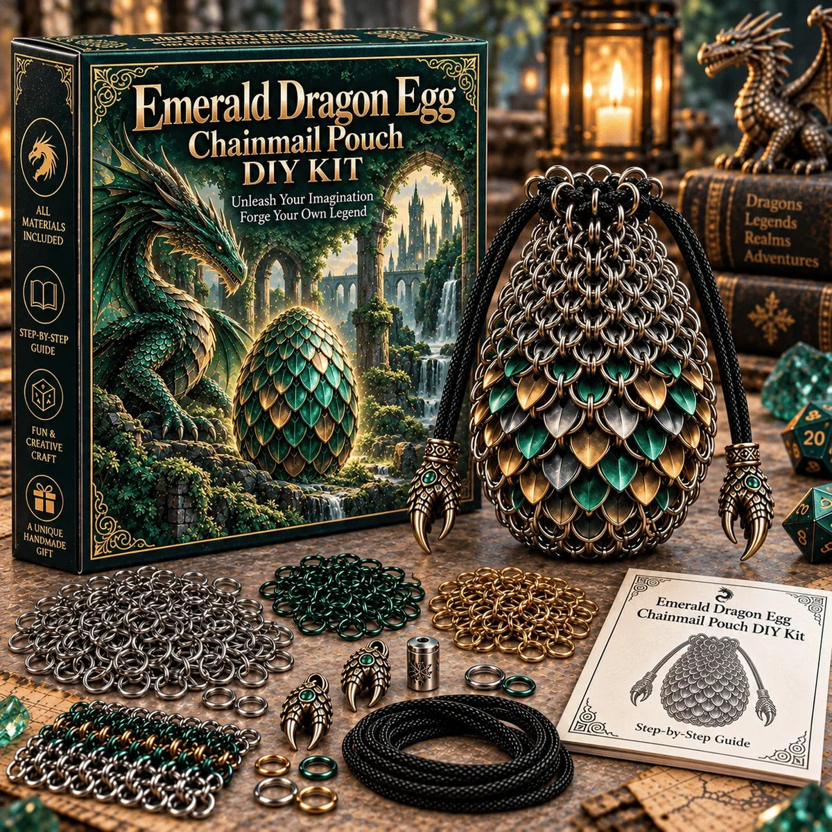 🔥Last Day 49% OFF - 🐉 Dragon Egg Chainmail Pouch DIY Kit
