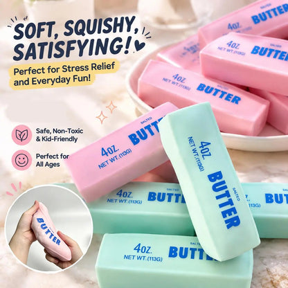 🧈 Crunchy Butter Bar Squishy Toy – Satisfying Squeeze Sensory Fidget Toy for Stress Relief, Relaxation & Fun 🎧