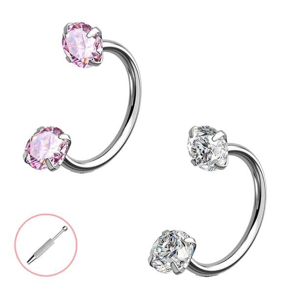 Buy 1 Get 1 Free⏰Horseshoe Gem Nose Ring – Internally Threaded & Comfortable
