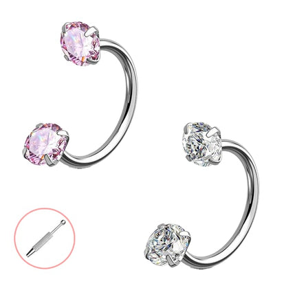 Buy 1 Get 1 Free⏰Horseshoe Gem Nose Ring – Internally Threaded & Comfortable
