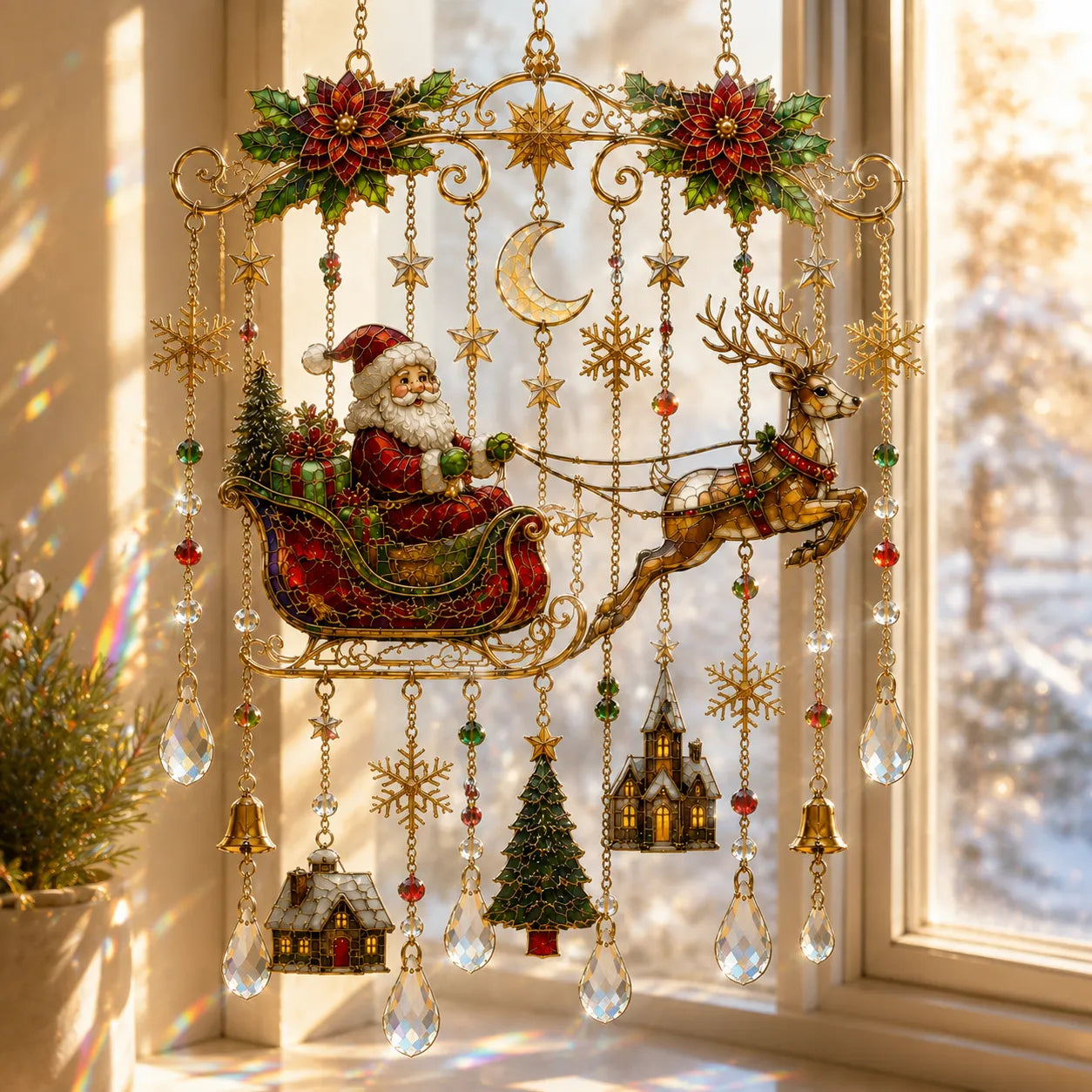 49% OFF – 🎄Handmade Christmas Stained Drops & Ready-to-Hang Holiday Decor ✨