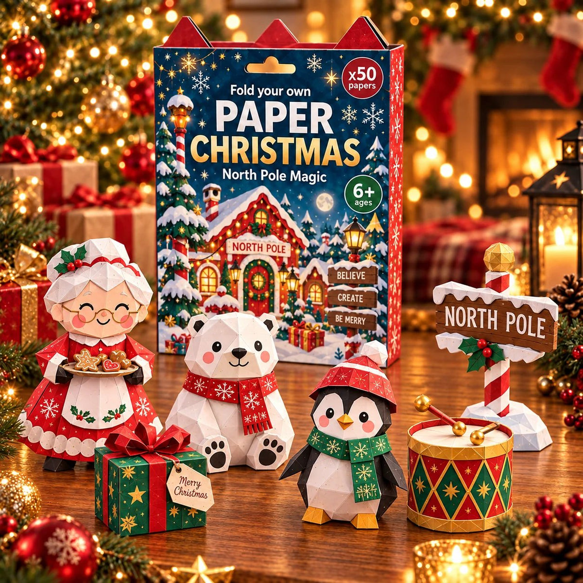 🔥🧘Relaxing & Beginner-Friendly- 3D DIY Paper Christmas(💕Step-by-Step Guide Included)