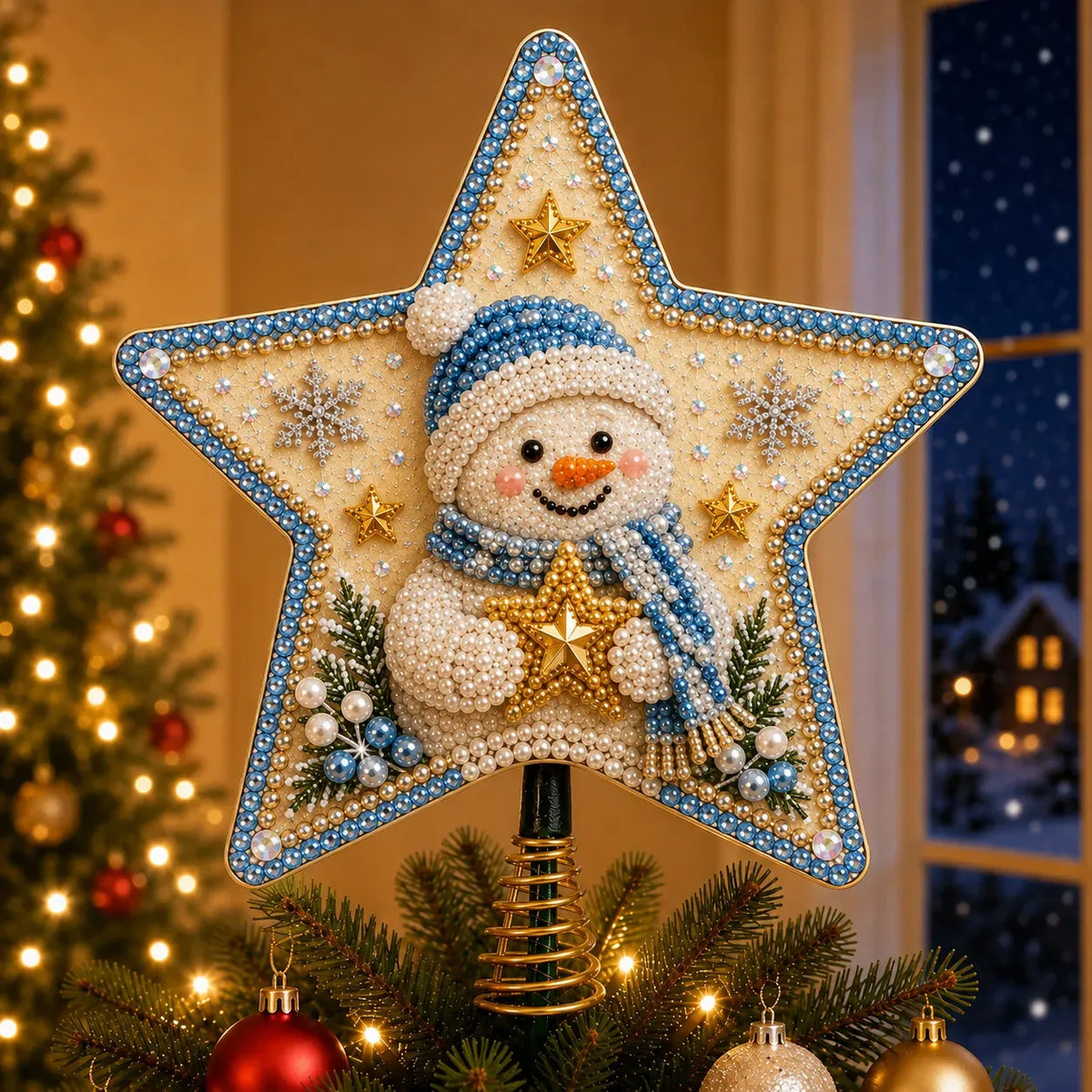🔥LAST DAY 50% OFF - 🎄⭐ Pearl Diamond Art Christmas Tree Topper Kit