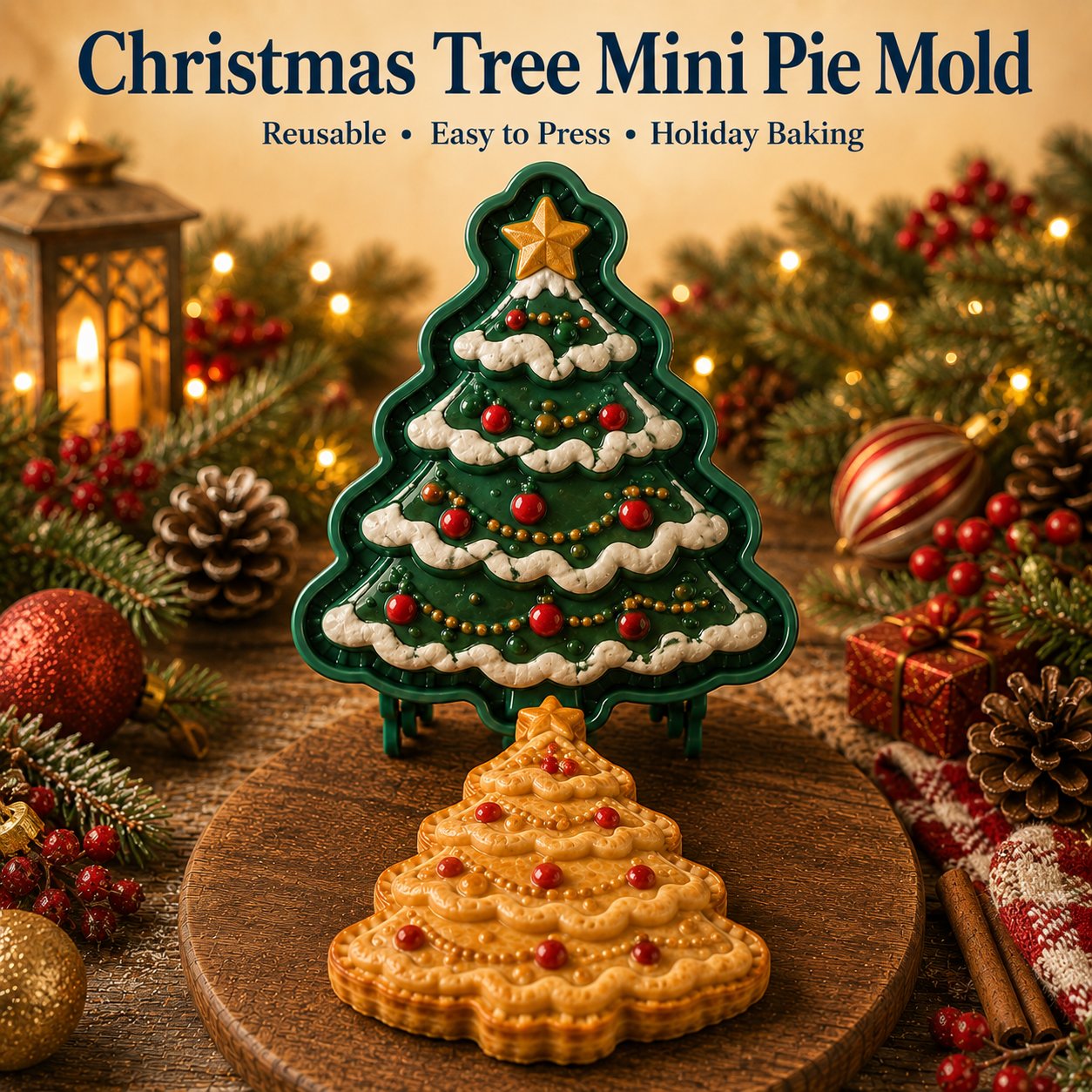🎄8-Design Christmas Mini Pie Mold Collection| Reusable Embossed Molds