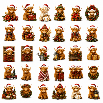 24-Day Highland Cattle Advent Calendar | Collectible Cow Christmas Countdown