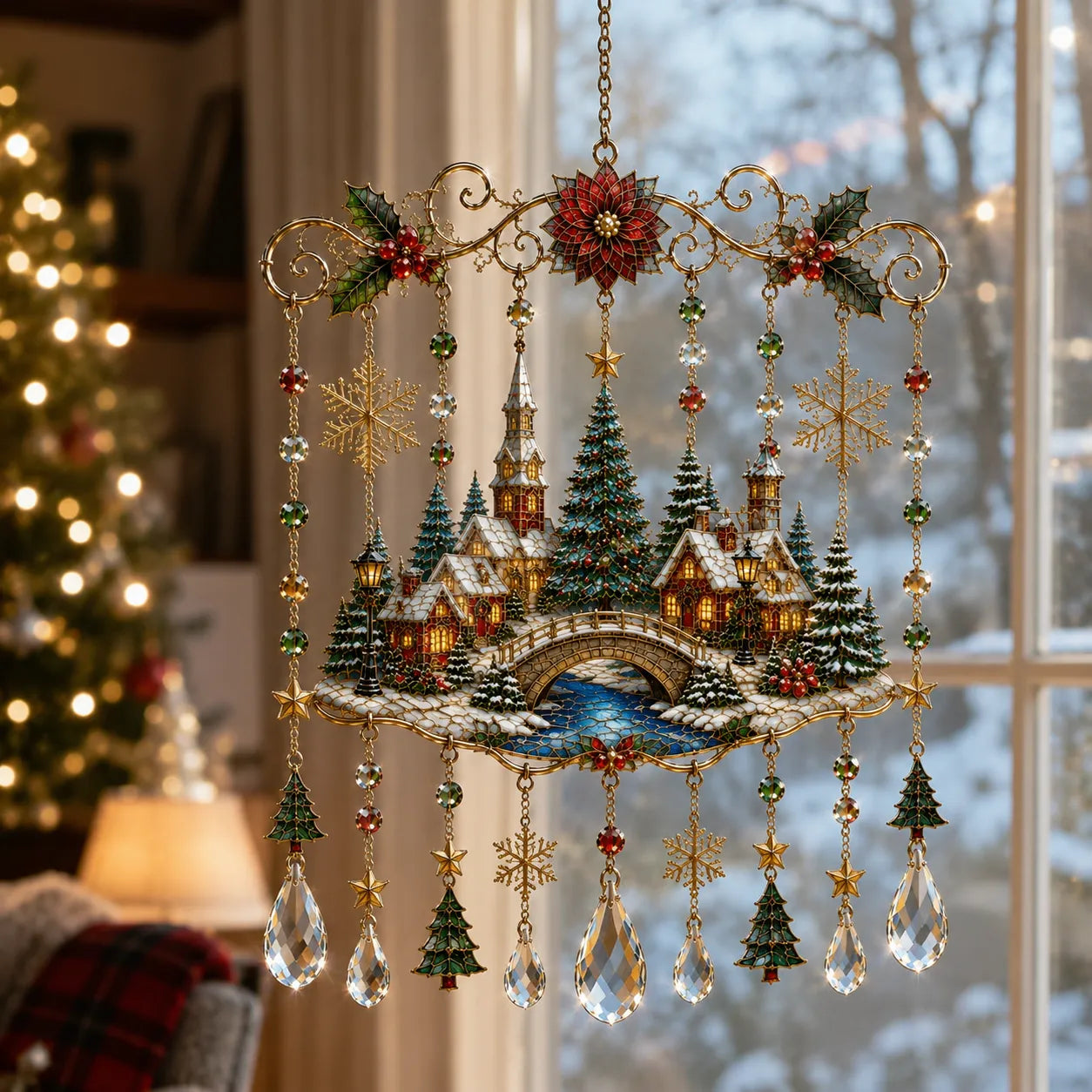 49% OFF – 🎄Handmade Christmas Stained Drops & Ready-to-Hang Holiday Decor ✨