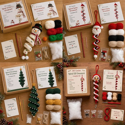 🔥HOT SALE 50% OFF - 🎅🌲Crochet Snowman Spiral Oranment DIY Kit