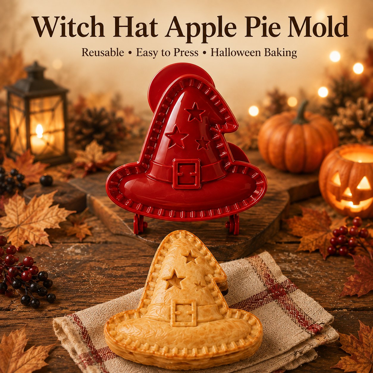 👻 Halloween Mini Pie Molds (Set of 8) – Easy Spooky Baking with Kids for Party Treats!