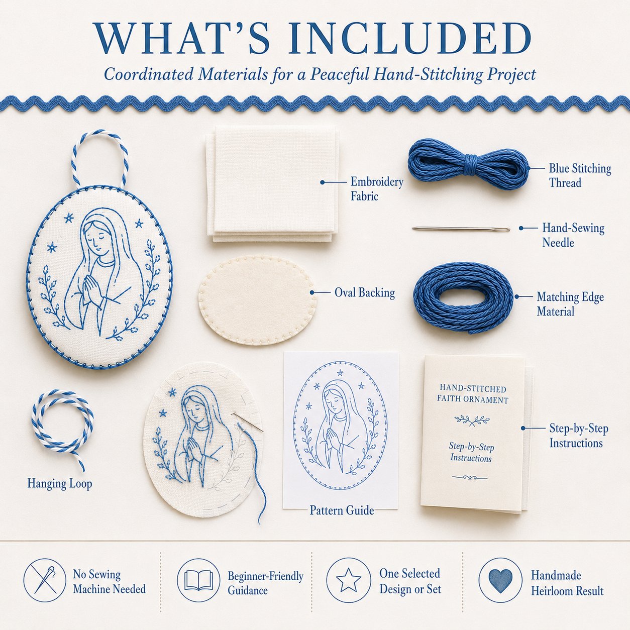 ⏳ Last Day 49% OFF – 🧵Beginner-Friendly DIY Heirloom Oval Embroidery Ornament Kit Collection | Complete Kit with All Tools & Step-by-Step Guide Included 💕