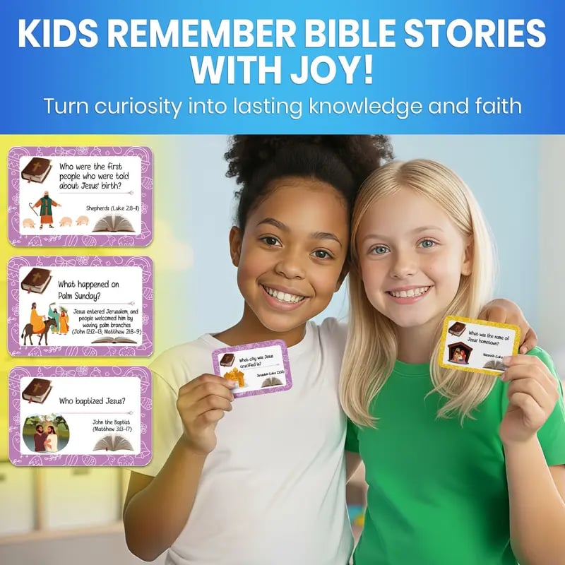 ✝️Bible Trivia Card Game – 300 Questions for Family Fun & Faith Learning (Ages 6+)