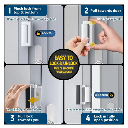 🔥Buy More Save More🔥2-Pack Security Door Locks, Heavy-Duty Aluminum Alloy, Anti-Force Intrusion