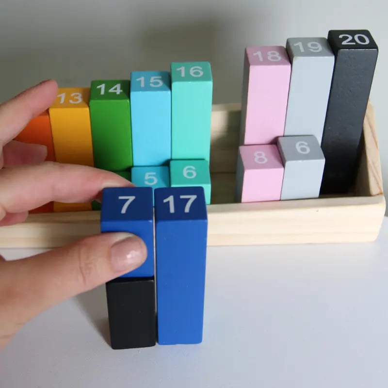 🌈Montessori Rainbow Counting Blocks – Wooden Number Learning Toy for Counting, Sorting, Stacking & Early Math Skills | Ages 3+🧠🌟