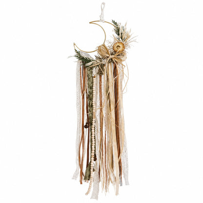 Celtic Moon Witch Bells Wall Hanging | Dried Flower Crescent Moon Door Hanger 🌙 (📦Buy 2 Free Shipping)
