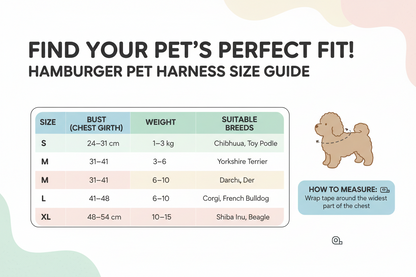 📢📢40% OFF !! ⏰Offer your furry friend a comfortable travel experience!🦮Cute Hamburger Pet Harness and Leash Set with Mini Backpack🍔🦮