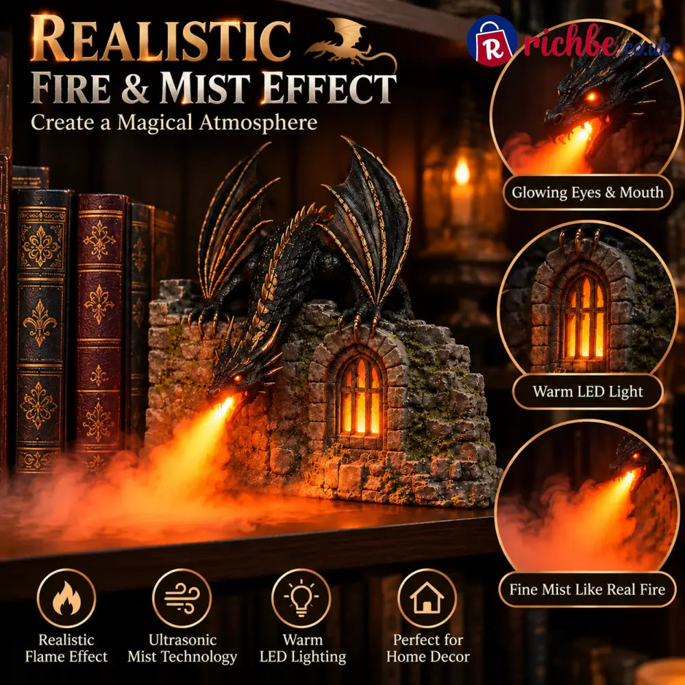 🔥🐉 Dragon Humidifier with Flame Effect – Fantasy Magic for Your Reading Nook
