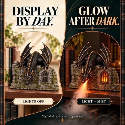 🔥Last Day 49% OFF🔥🐉 Dragon Mist Diffuser – Glowing Castle Bookshelf Decor