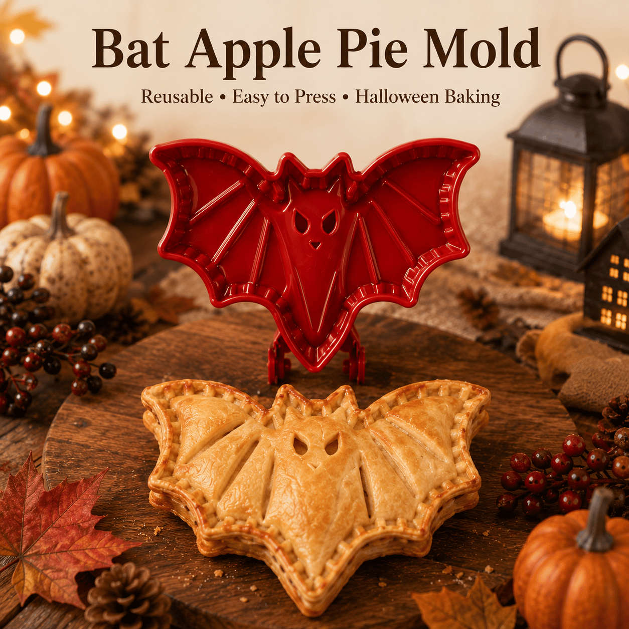 👻 Halloween Mini Pie Molds (Set of 8) – Easy Spooky Baking with Kids for Party Treats!