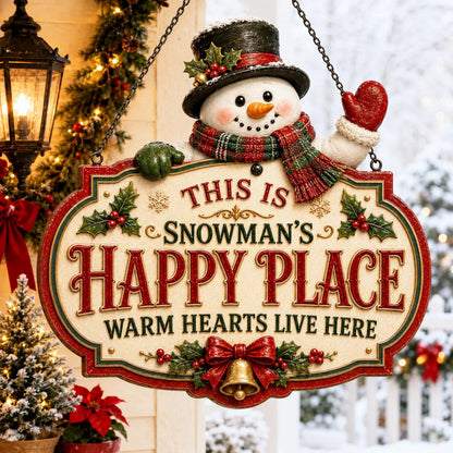 🎅Last Day 49% OFF – Christmas Happy Place Hanging Sign