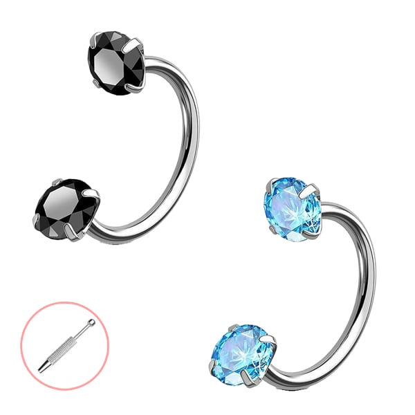 Buy 1 Get 1 Free⏰Horseshoe Gem Nose Ring – Internally Threaded & Comfortable