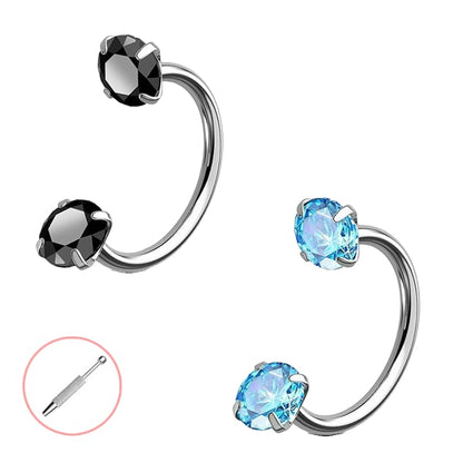 Buy 1 Get 1 Free⏰Horseshoe Gem Nose Ring – Internally Threaded & Comfortable