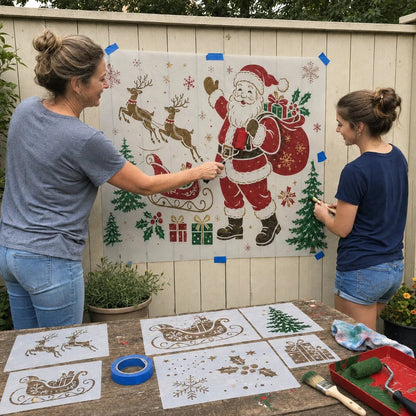 🔥Last Day — 49% OFF! 🎅Christmas Santa Claus Wall Stencil✨