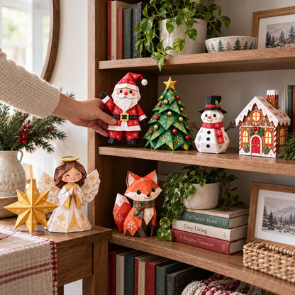 🎄Beginner-Friendly 3D Christmas Paper Craft Kit | Easy Layered DIY Holiday Decoration ✨