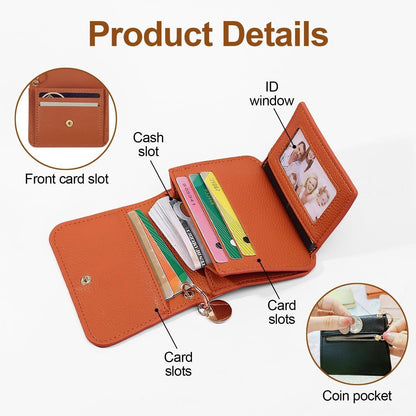 🌹RFID Short Wallets for Women – Fashionable Card Holder with Key Ring & Coin Purse