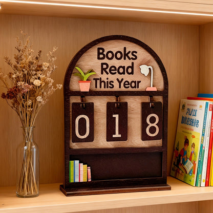 Wooden Annual Reading Count Display Piece