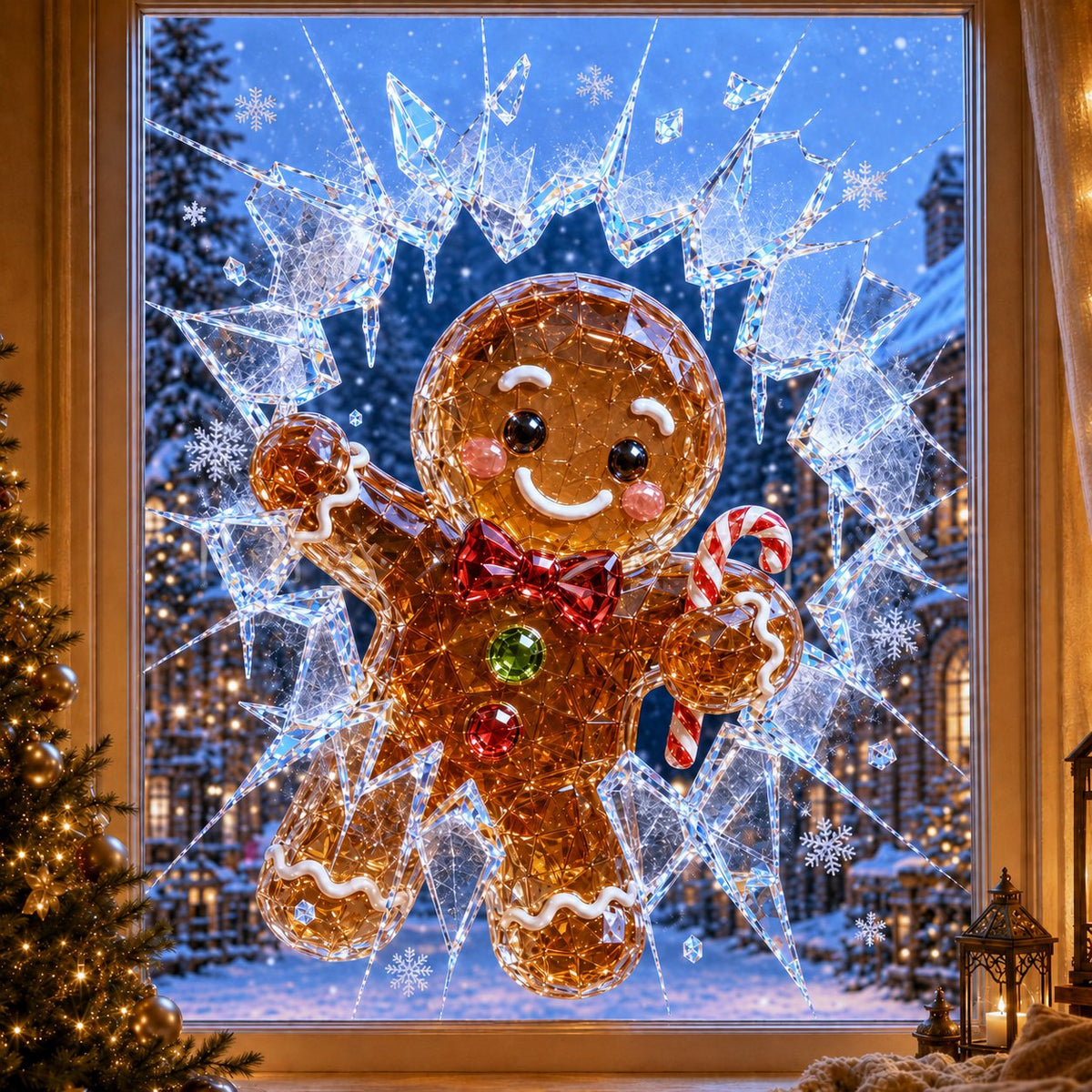Christmas Window Decal Stickers - Reusable Festive Holiday Glass Decorations