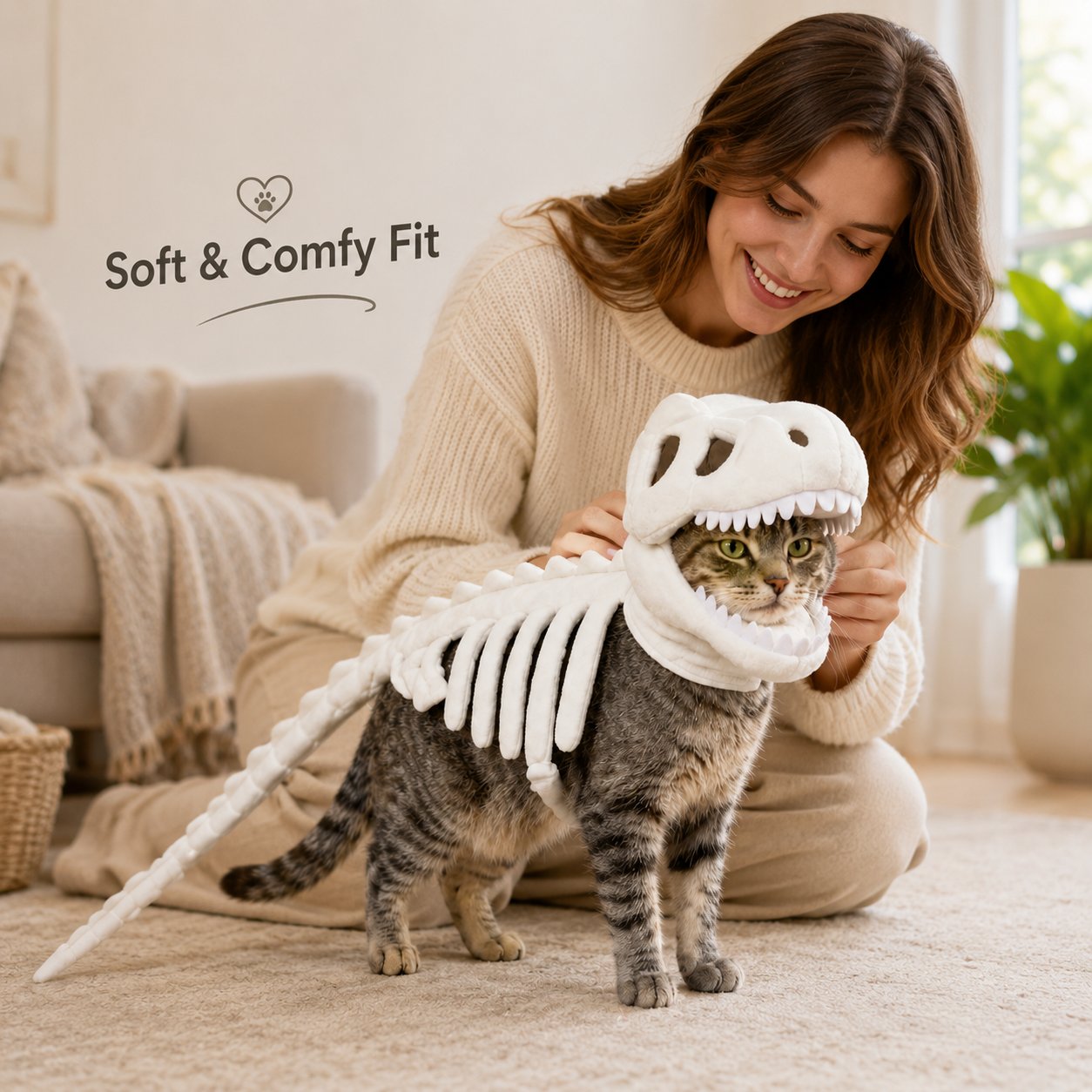 🦖 Halloween Season Sale 50% OFF– Glow-in-the-Dark Dinosaur Skeleton Pet Costume