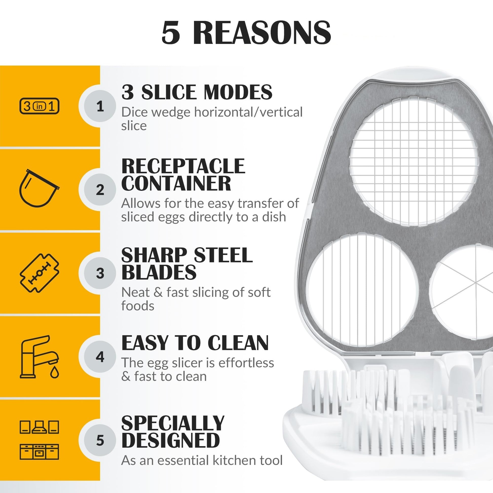 3-in-1 Egg Slicer & Dicer – Multi-Function Kitchen Tool