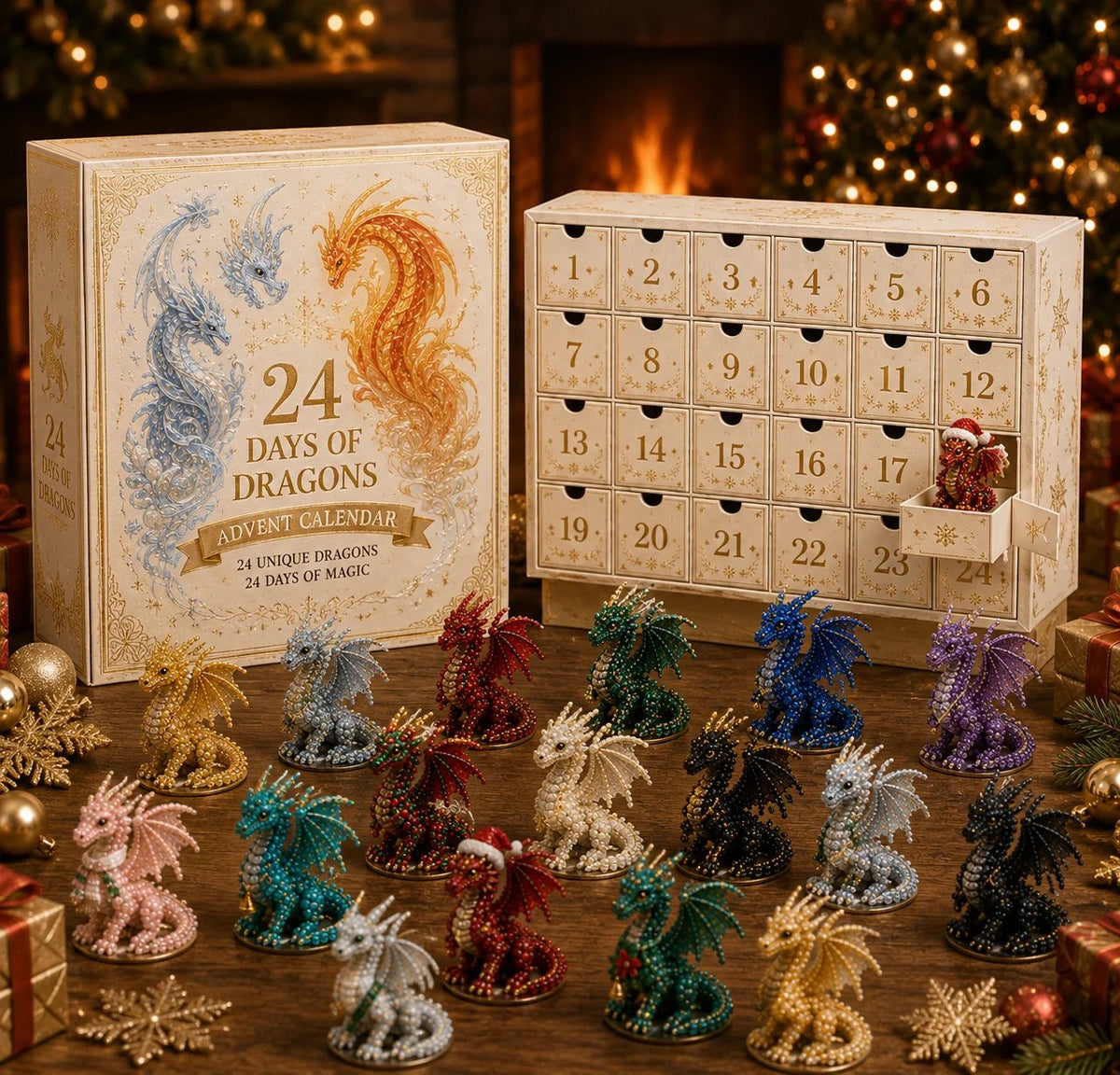 🐉 24 Days of Dragons Advent Calendar – 24 Unique Dragons, 24 Magical Christmas Surprises 🎄✨