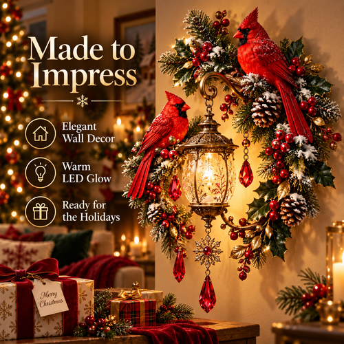 🔥Last Day 49% OFF🔥Cardinal Christmas Lantern Glow™ – Lighted Holiday Wall Decor