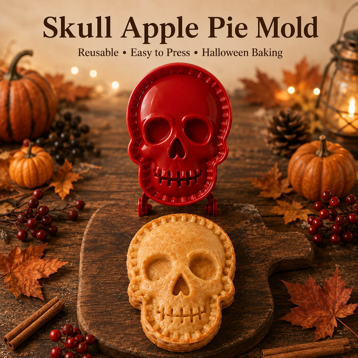 👻 Halloween Mini Pie Molds (Set of 8) – Easy Spooky Baking with Kids for Party Treats!