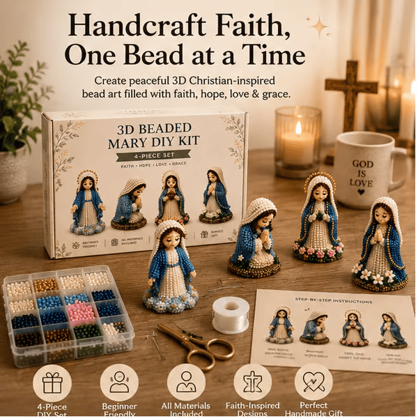 🔥 DIY Christian 3D Beaded Figurines Kit | Handmade Faith Craft for Prayer & Decoration