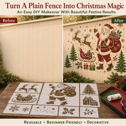 🔥Last Day — 49% OFF! 🎅Christmas Santa Claus Wall Stencil✨