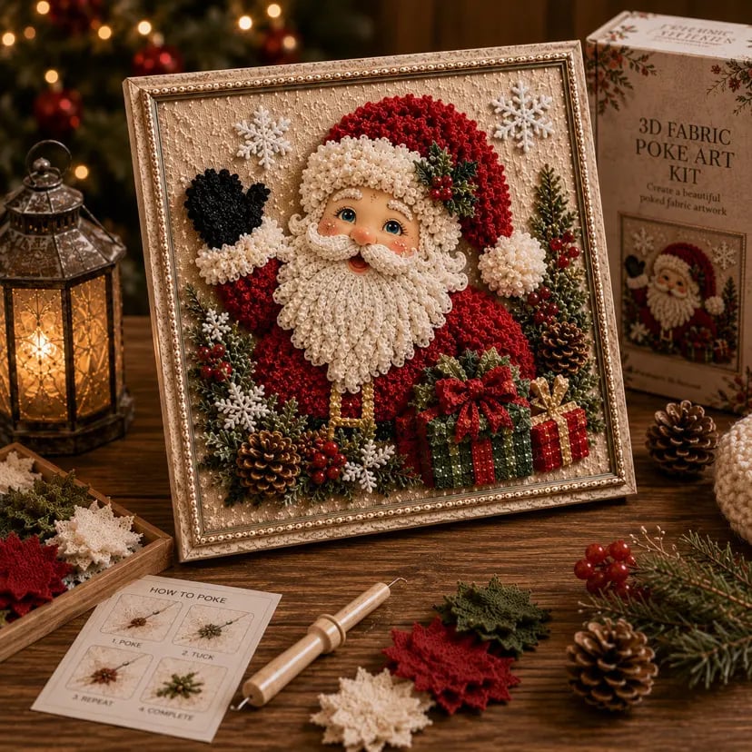 🔥HOT SALE 49% OFF 💥🎄 3D Christmas Fabric Poke Art DIY Craft Kit
