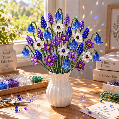 🏆Limited Time Sale 49% OFF 🌼✨DIY Beaded Wildflower Bouquet Kit – Handmade Crystal Flower Craft Set🌸✨