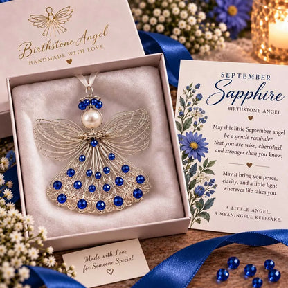 ⏳ Last Day 49% OFF – 👼Handmade Birthstone Angel Wire Ornament |12 Meaningful Birthstone Colors with Keepsake Card ✨
