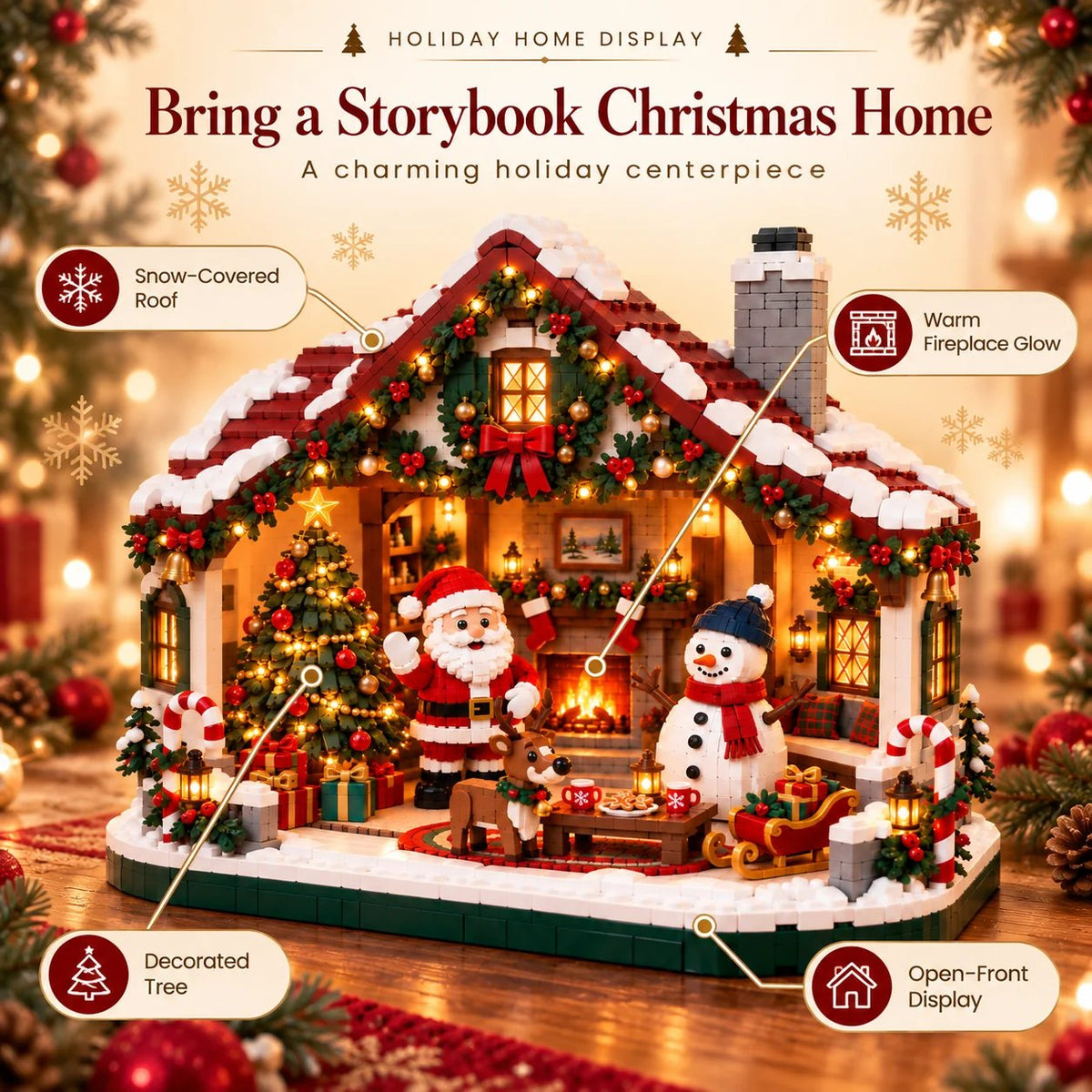 🔥Buy More Save More🔥- 🎄 Cozy Christmas Cottage Building Set – Build Together, Create Memories & Display with Pride