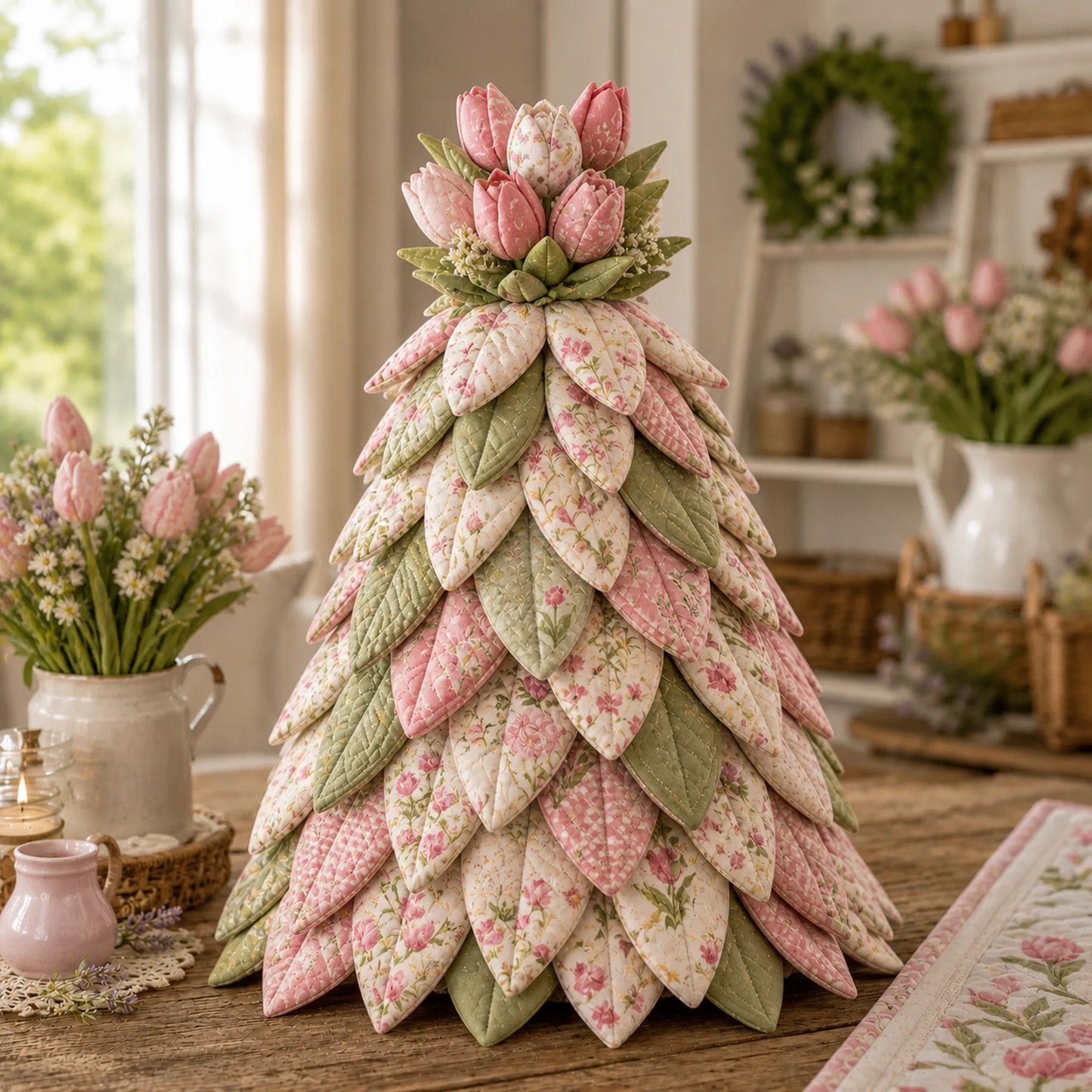 🔥🌻Sunflower Bee Garden Tree DIY Kit-Handmade Fabric Tabletop Tree Decor