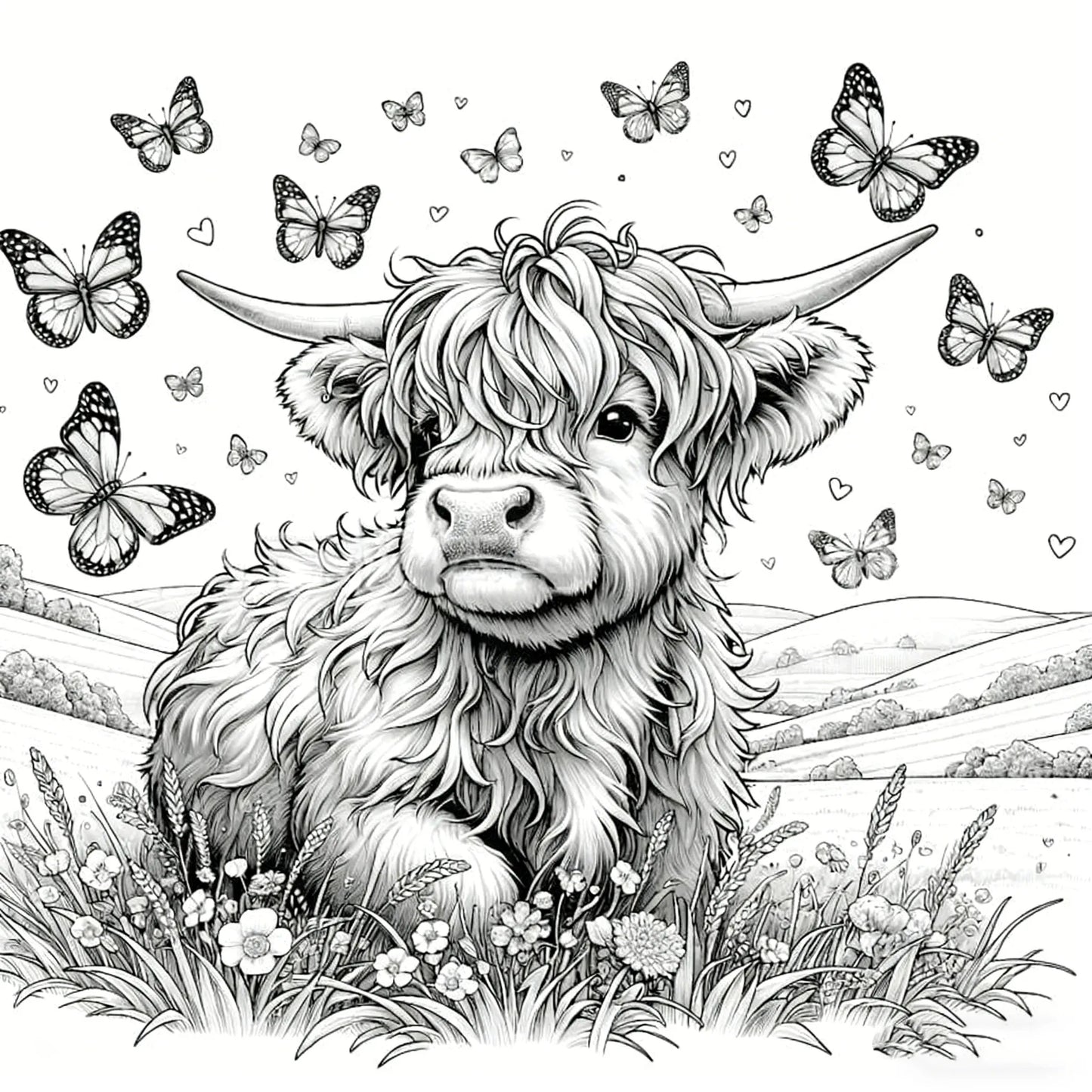 🐮🎨Highland Cow Coloring Book