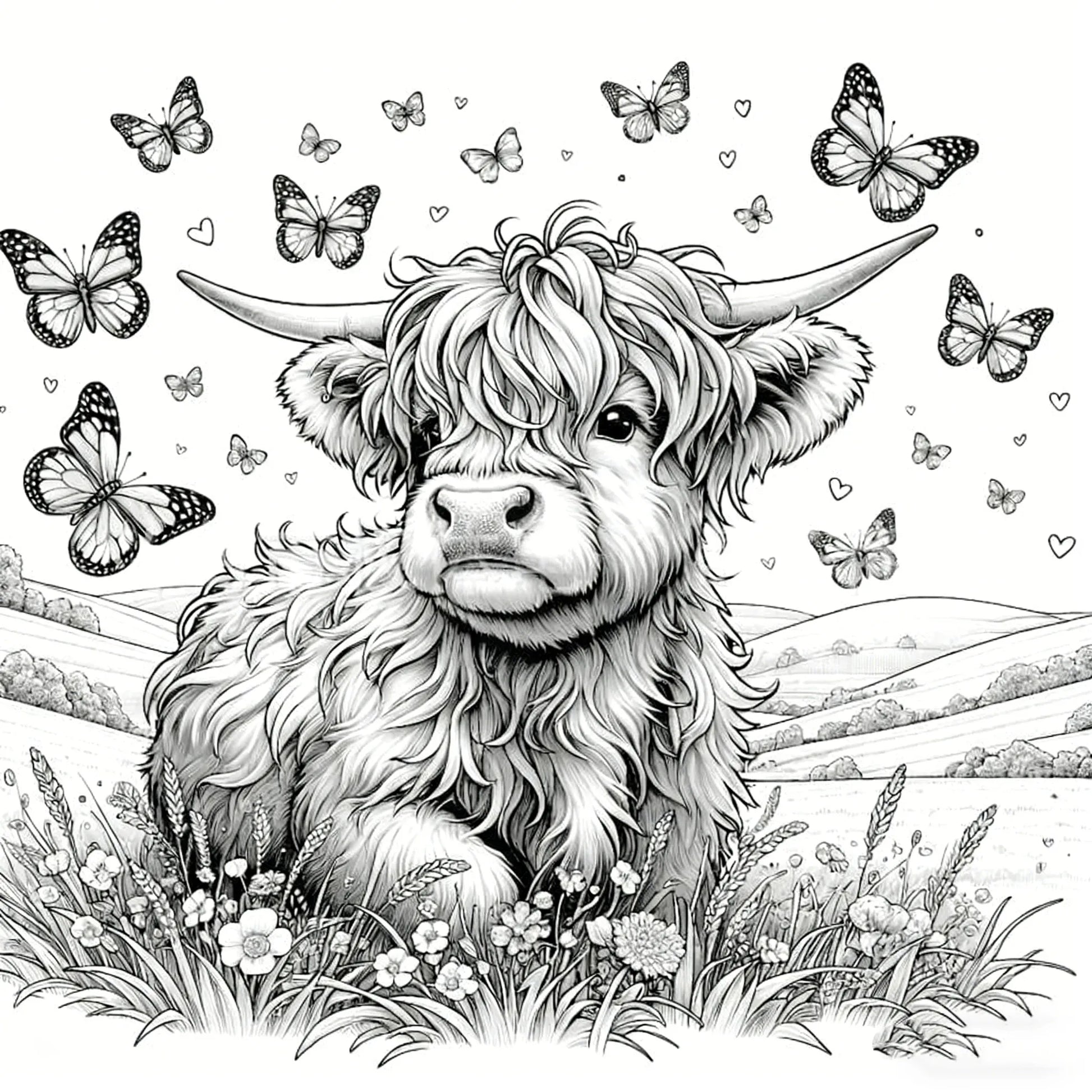 🐮🎨Highland Cow Coloring Book