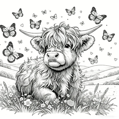 🐮🎨Highland Cow Coloring Book