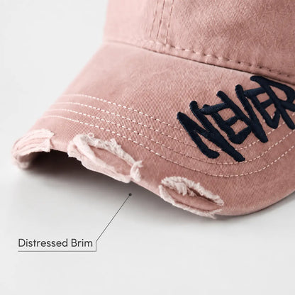 Unisex "Never Give Up" Embroidered Baseball Cap – Adjustable Curved Brim Sun Hat