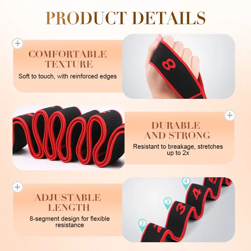 🧘‍♀️ 8-Segment Adjustable Resistance Band | Yoga & Stretching Assistant | Relieve Shoulder Stiffness & Boost Flexibility