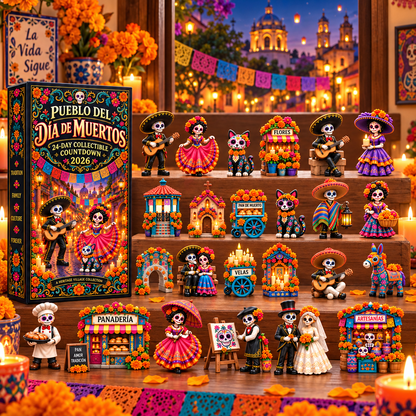 💀🌼 Pueblo del Día de Muertos 2026 – 24-Day Collectible Countdown Calendar 🎉